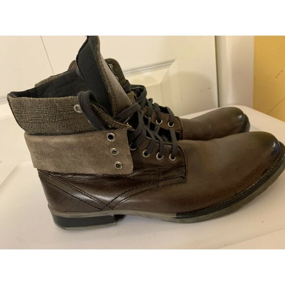 Franco Fortini Men’s Sz 12 Ankle Boots Mate 2 Laces Brown Leather‎ - Picture 4 of 10